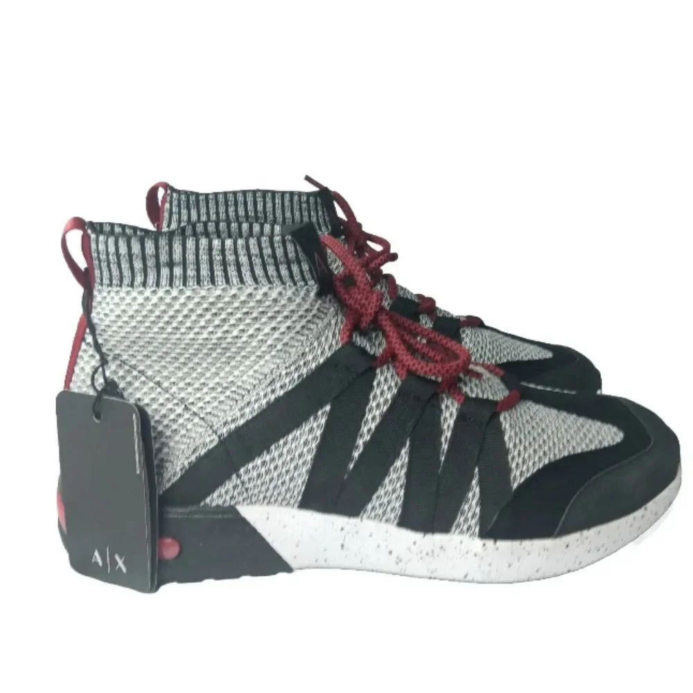 Armani Exchange Mens Shoes Size 13 Sneakers Black Red White